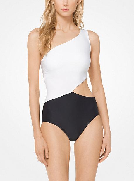 Michael Michael Kors Color-block Cutout Maillot