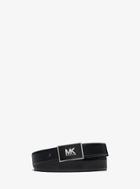 Michael Kors Mens Plaque-buckle Leather Belt