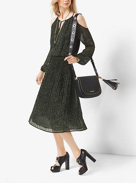 Michael Michael Kors Peekaboo Tweed-print Chiffon Dress