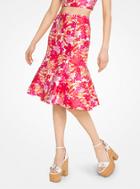 Michael Kors Collection Floral Jacquard Trumpet Skirt