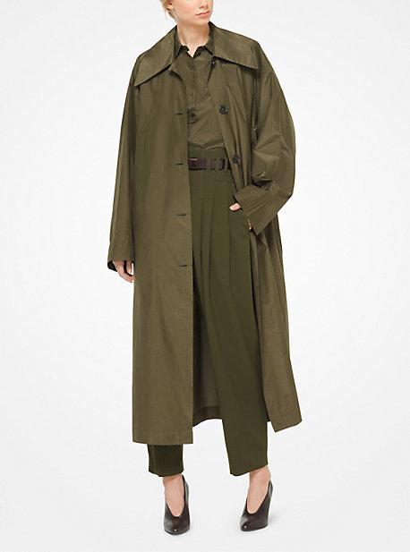 Michael Kors Collection Silk And Cotton Taffeta Trench Coat