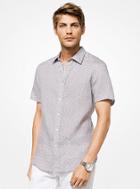 Michael Kors Mens Tailored/classic-fit Geometric Linen Shirt