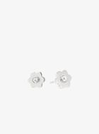 Michael Kors Silver-tone Floral Stud Earrings