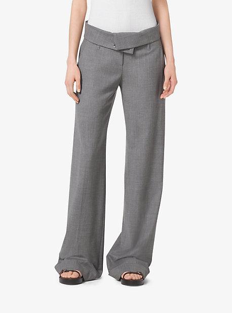 Michael Kors Collection Fold-over Stretch-wool Trousers