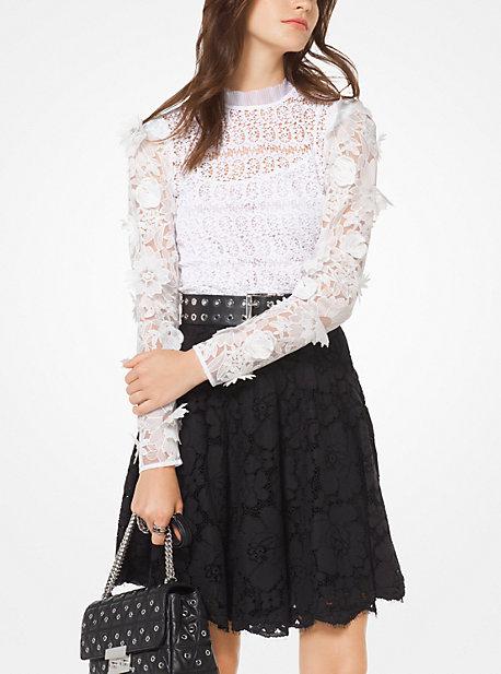 Michael Michael Kors Floral Applique Lace Blouse