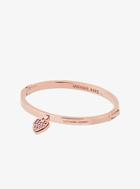 Michael Kors Pave Rose Gold-tone Heart Hinge Bracelet