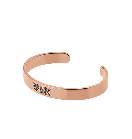 Michael Kors Crystal Logo Rose Gold-tone Cuff