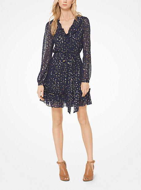 Michael Michael Kors Metallic Floral Chiffon Dress