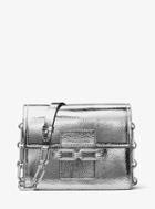 Michael Kors Cate Medium Crackled Metallic Leather Shoulder Bag