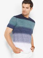 Michael Kors Mens Space-dyed Color-block Linen T-shirt