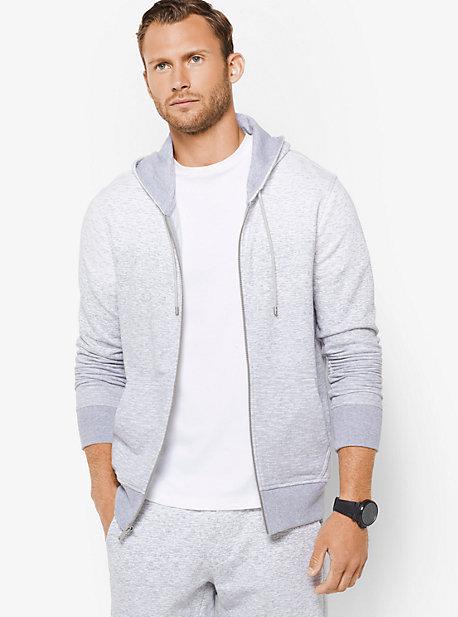 Michael Kors Mens Zip-up Heathered Cotton Hoodie