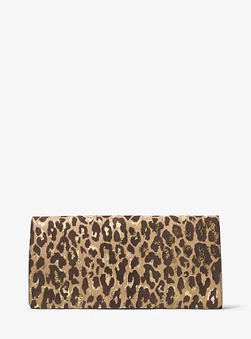 Michael Kors Collection Christy Extra-large Leopard Intarsia Suede Clutch