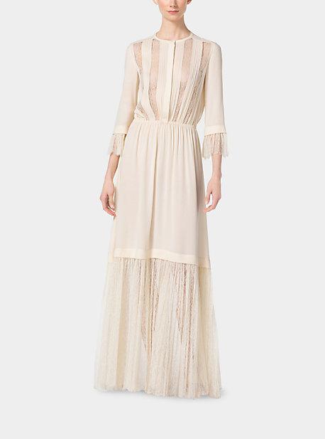Michael Kors Collection Chantilly Lace And Silk-georgette Gown