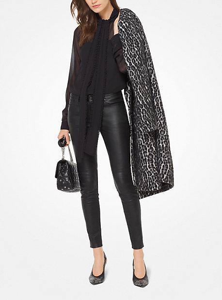 Michael Michael Kors Chiffon Ruffled Tie-neck Blouse