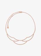 Michael Kors Pave Rose Gold-tone Wave Statement Necklace