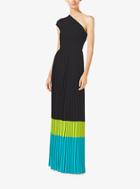 Michael Kors Collection Pleated Georgette One-shoulder Gown