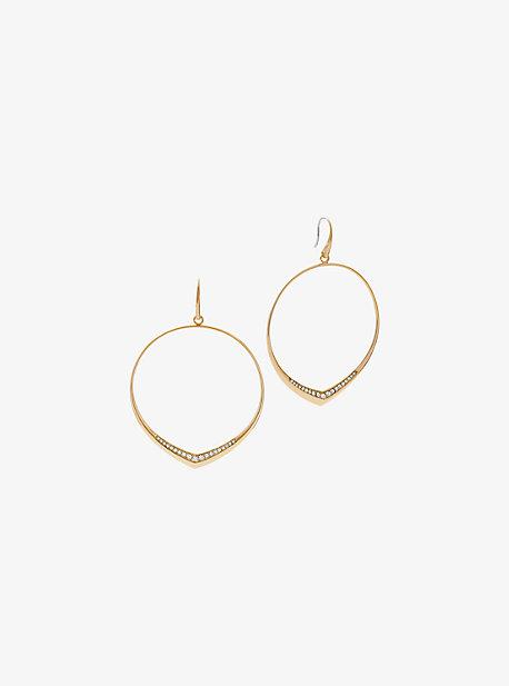 Michael Kors Pave Gold-tone Hoop Earrings
