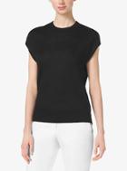 Michael Kors Collection Cap-sleeve Linen Crewneck Top