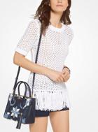 Michael Michael Kors Fringed Cotton-blend Knit Pullover
