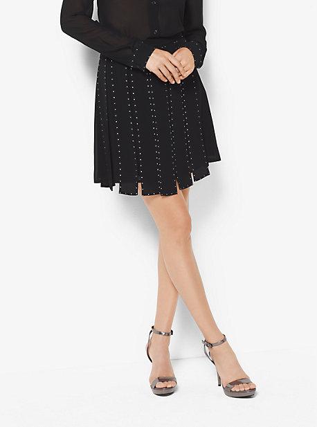 Michael Michael Kors Studded Chiffon Slashed Skirt