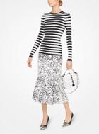 Michael Kors Collection Striped Stretch-viscose Pullover