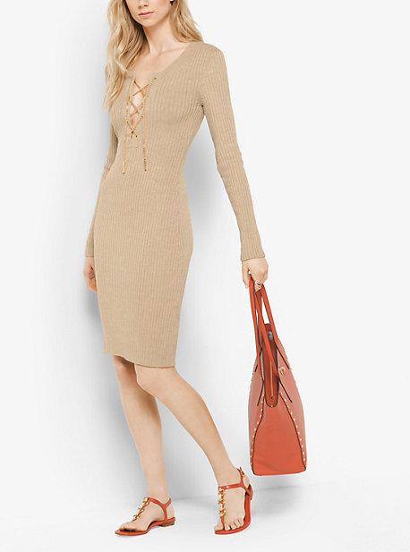 Michael Michael Kors Ribbed Lace-up Dress