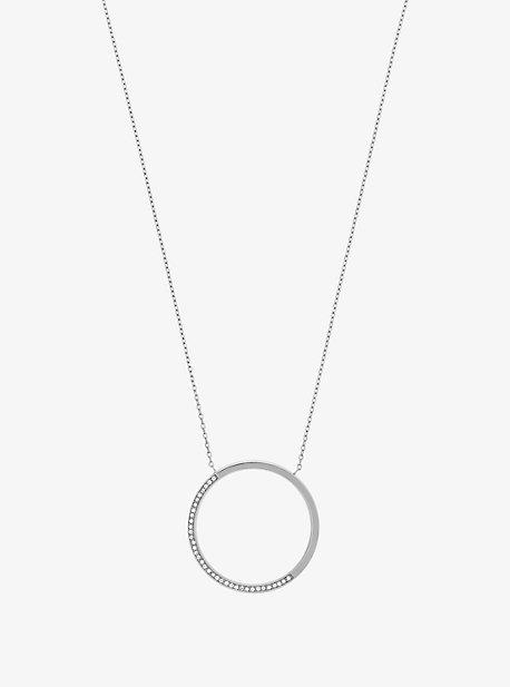 Michael Kors Silver-tone Pave Pendant Necklace
