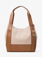 Michael Michael Kors Marlon Large Canvas And Leather Shoulder Tote