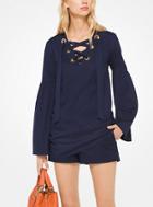 Michael Michael Kors Lace-up Cotton-poplin Tunic