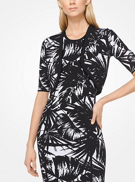 Michael Kors Collection Palm Stretch-viscose Jacquard Shrug