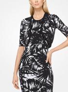 Michael Kors Collection Palm Stretch-viscose Jacquard Shrug