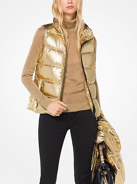 Michael Michael Kors Metallic Quilted-nylon Vest