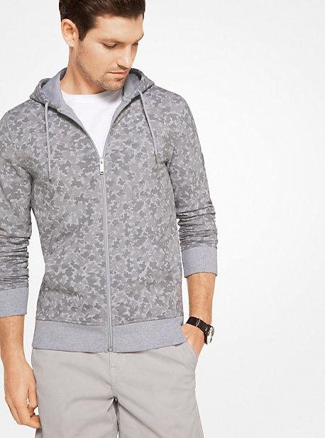 Michael Kors Mens Camouflage Stretch-cotton Zip-up Hoodie