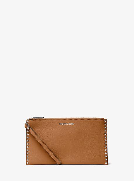 Michael Michael Kors Astor Studded Large Leather Wristlet