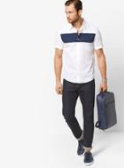 Michael Kors Mens Slim-fit Stripe Cotton-poplin Shirt