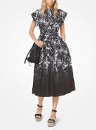 Michael Kors Collection Leaf Dip-dye Cotton-poplin Shirtdress