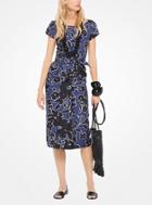 Michael Kors Collection Floral Douppioni Dress