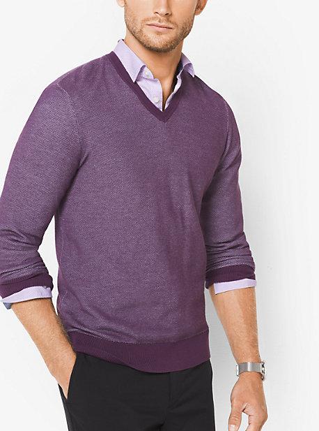 Michael Kors Mens Cotton V-neck Sweater