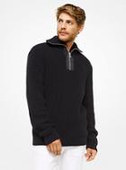 Michael Kors Mens Cotton Quarter-zip Sweater