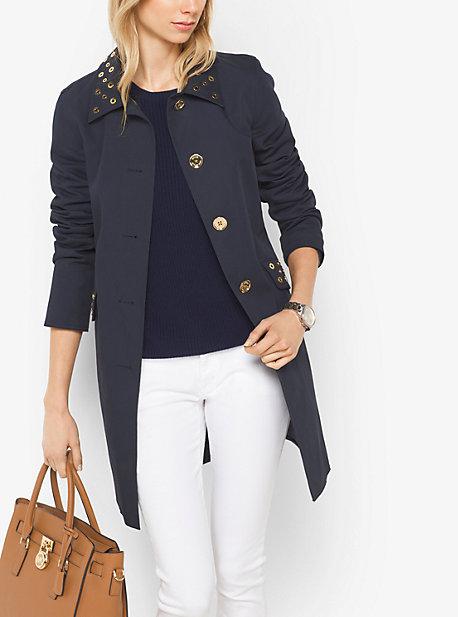 Michael Michael Kors Grommet-embellished Cotton Trench Coat