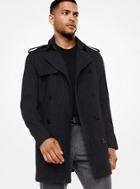 Michael Kors Mens Houndstooth Wool-blend Trench Coat