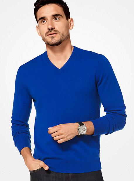Michael Kors Mens Cashmere V-neck Pullover