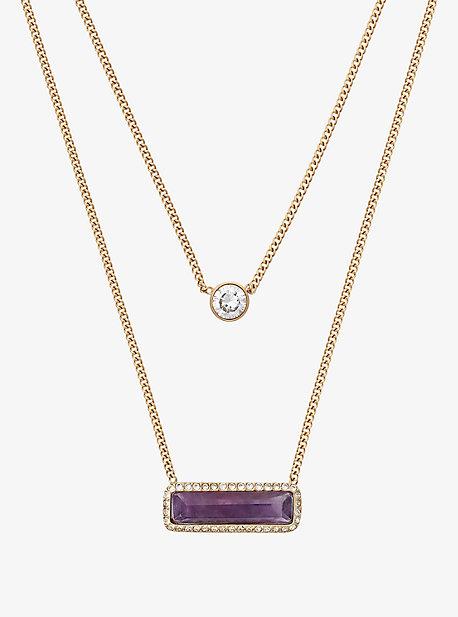 Michael Kors Gold-tone Amethyst Double-strand Necklace