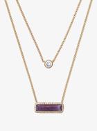Michael Kors Gold-tone Amethyst Double-strand Necklace