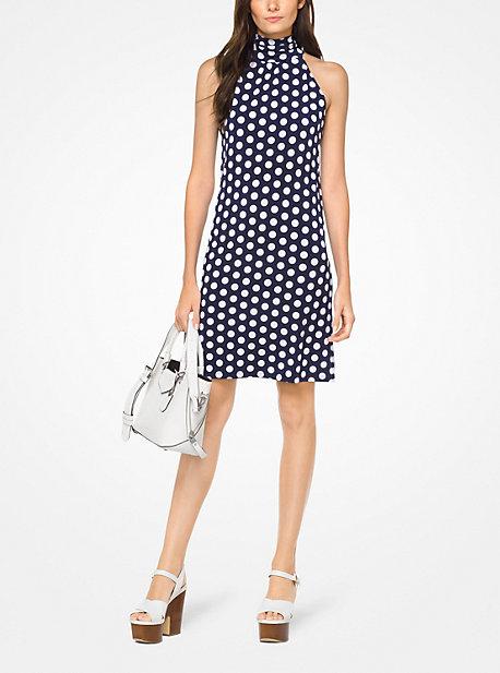 Michael Michael Kors Polka Dot Matte-jersey Halter Dress