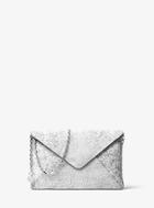 Michael Kors Crackled Leather Envelope Clutch