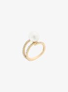 Michael Kors Pave Gold-tone/glass Pearl Ring