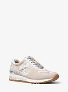 Michael Michael Kors Allie Embossed-leather And Suede Sneaker