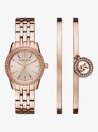 Michael Kors Ritz Rose Gold-tone Watch And Bangle Set