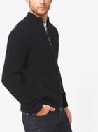 Michael Kors Mens Quilted-panel Merino Wool Sweater Jacket